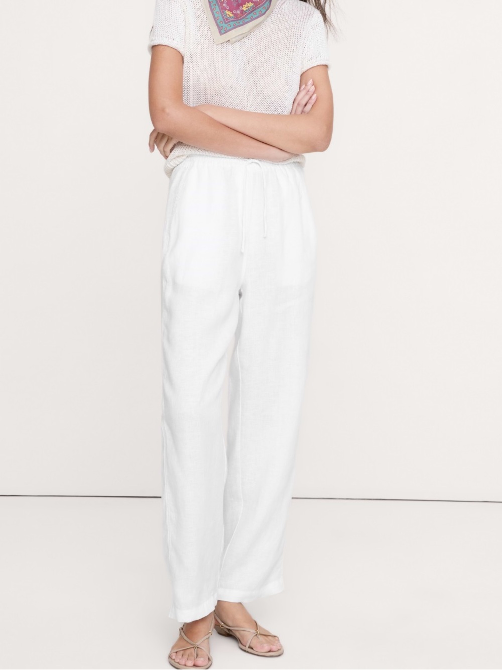 Banana Republic Getaway straight leg linen pants